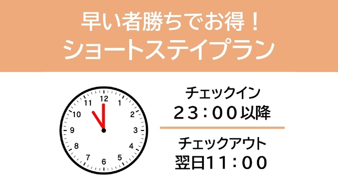 【遅トク！】レイト２３プラン≪素泊り≫【チェックイン23時〜】